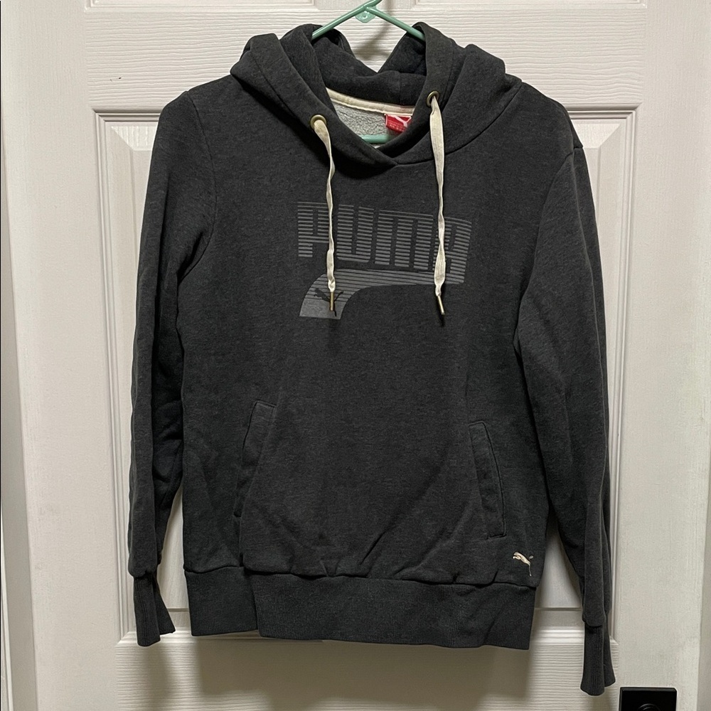 Puma | Charcoal Gray | Logo |Sport Lifestyle | Hoodie | Kangaroo Pocket | Size M